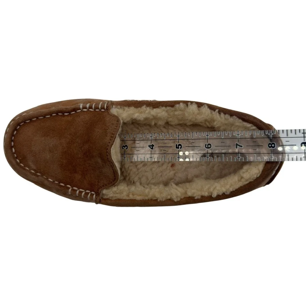 UGG Australia Chestnut Suede Shearling Moccasin Slippers Men's Est 5